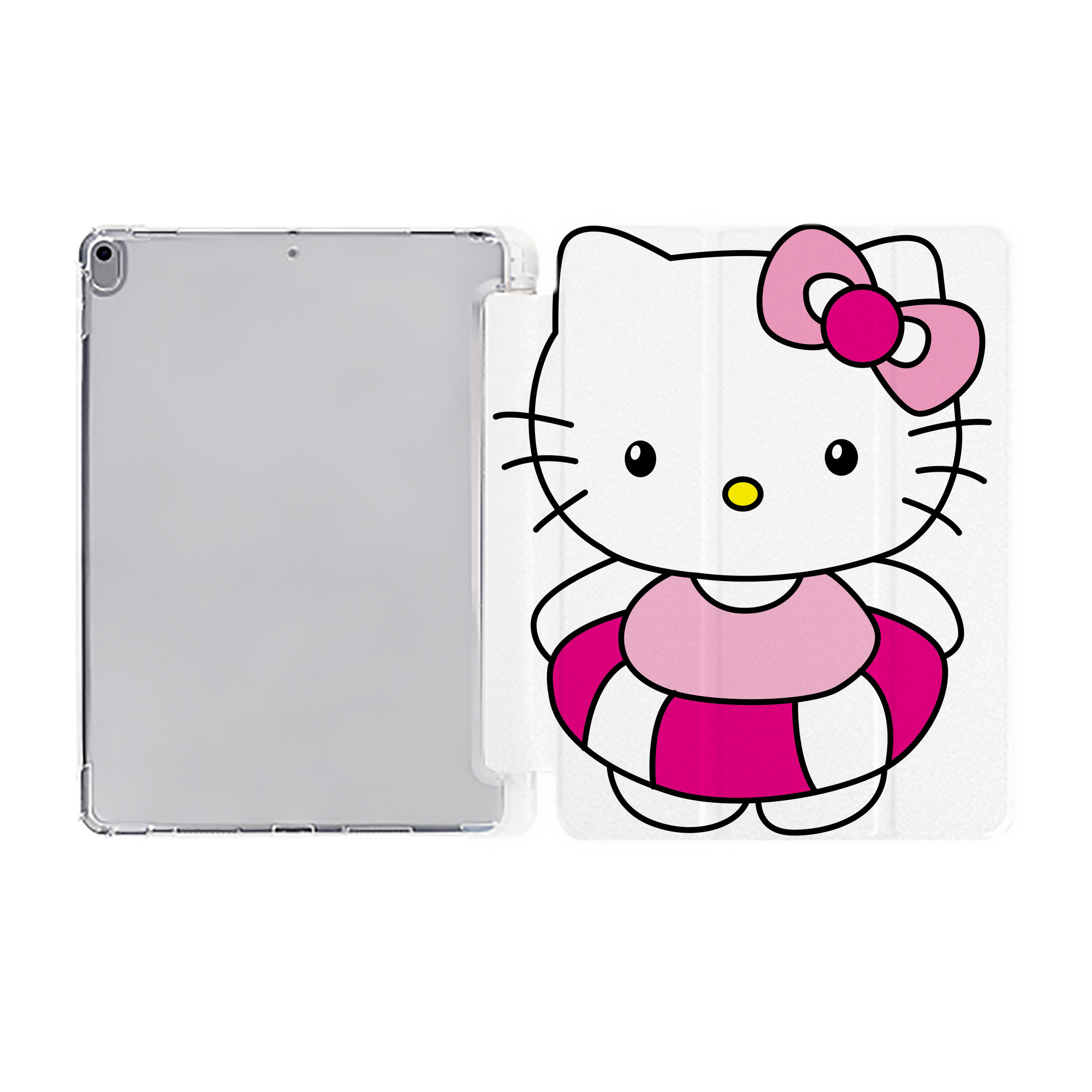 （画像用） Hello Kitty ハローキティ IPad ケース ペン収納付き 三つ折りスタンド PUレザー×シリコン 対応機種9.5/10.5/10.9インチ